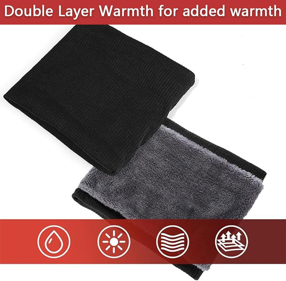 2 Pack Thermal Neck Warmer for Men & Women &ndash; Winter Neck Gaiter Face Scarf, Windproof Ski Snood Mask for Cold Weather, Double-Layered for Extra Warmth image number 6