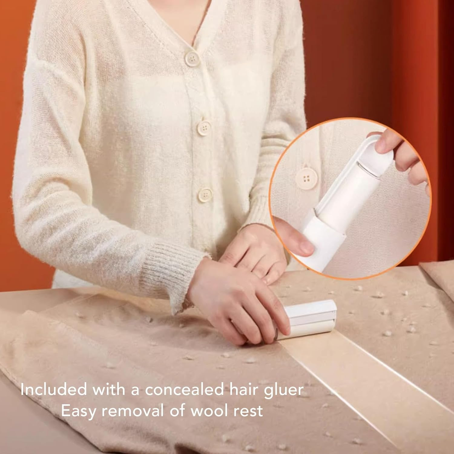 Electric Fabric Shaver & Lint Remover Rechargeable Fuzz Trimmer with 6 Leaf Blades LED Display Portable for Clothing Furniture Sweaters Couches image number 5