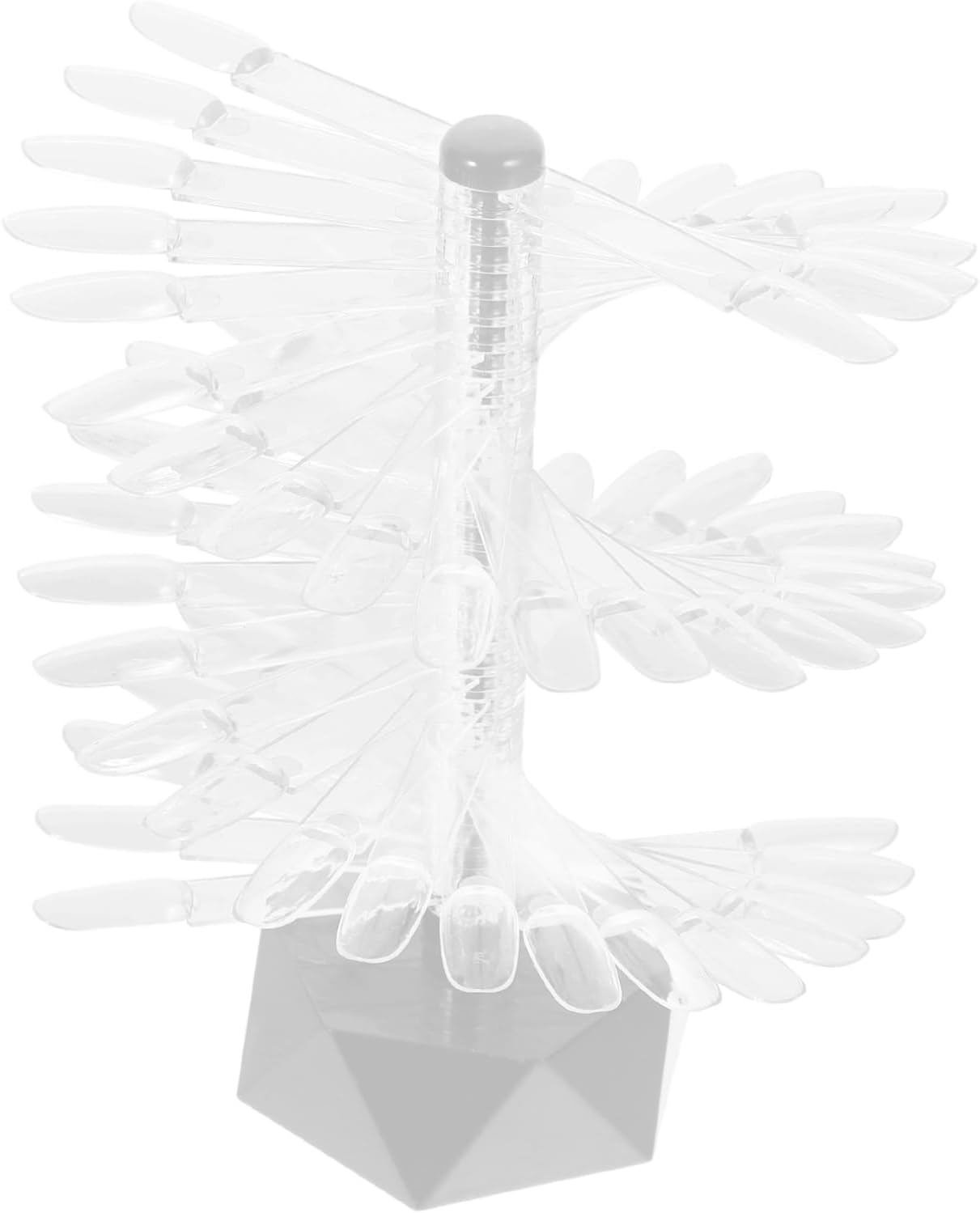 SAFIGLE Clear Nail Display Stand Spiral Tips Holder for Manicure Practice Unique Design for Nail Salons Schools and Home Use Decorative and Practical