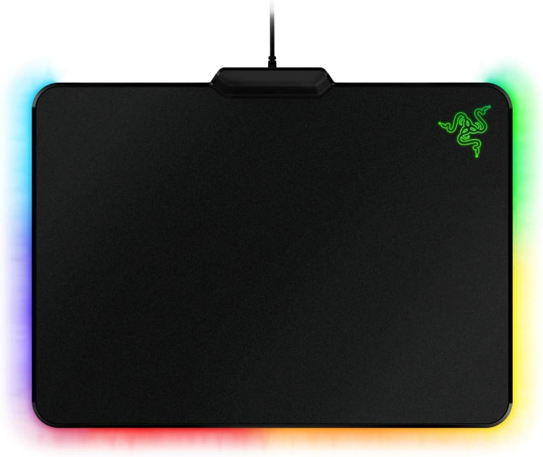 Razer Firefly Hard V2 RGB Gaming Mouse Pad: Customizable Chroma Lighting, Built-In Cable Management, Balanced Control & Speed, Non-Slip Rubber Base