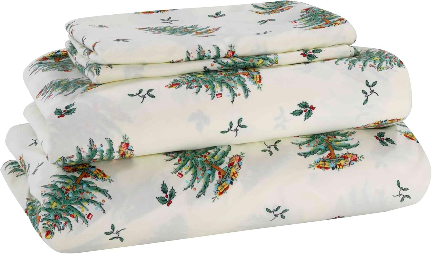 Avanti Linens - Full Sheets, Cozy Home & Holiday Decor (Spode Christmas Tree Collection), Ivory image number 4