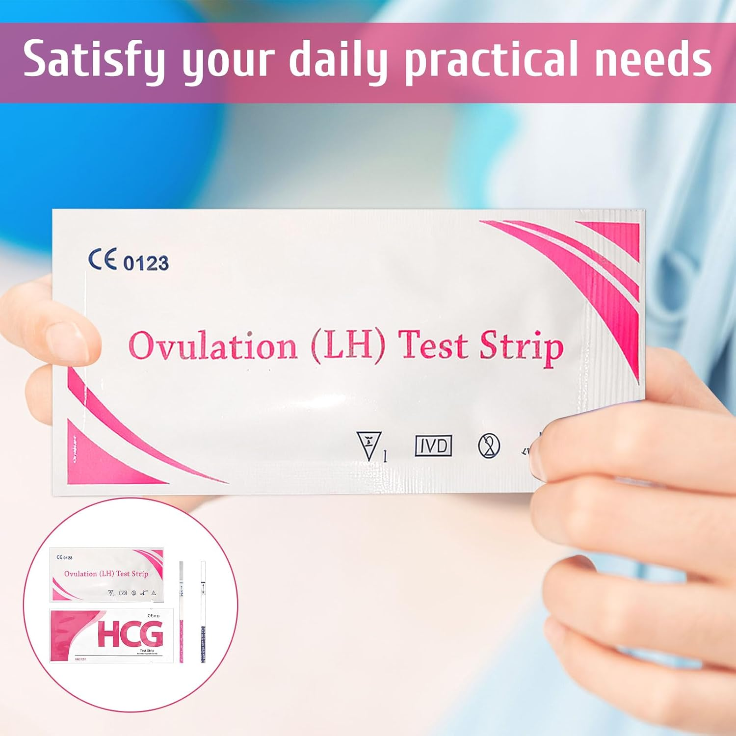 Pregnancy Test Strips, Ovulation Test Strips, Easy at Home Ovulation Strips, 40 LH + 10 HCG Fertility Tests, Ovulation and Pregnancy Test Strip, Early Detection Hygienic Home Testing Combo Kit image number 5