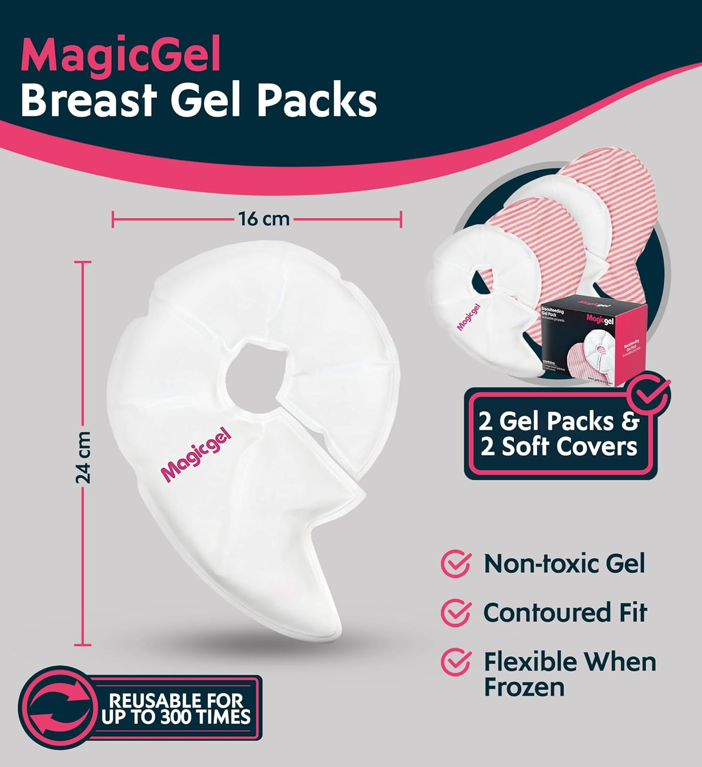 Magic Gel Breast Ice Packs - Hot and Cold Therapy ...