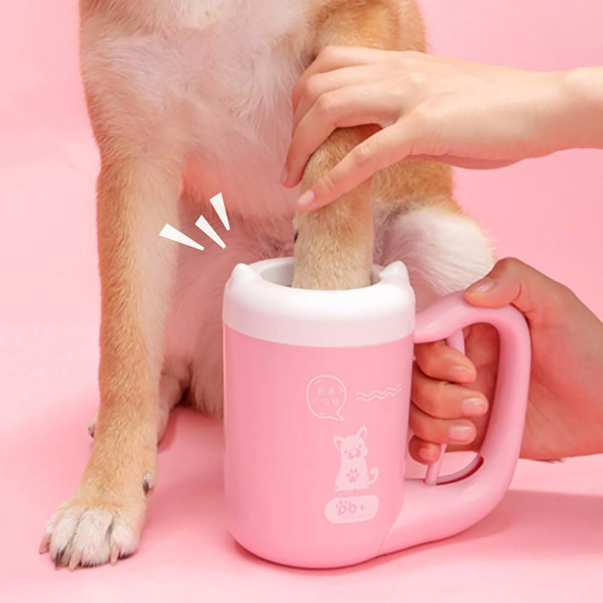 AIMALL 1 Pet Foot Washing Cup Dog Paw Cleaner with 360&deg; Silicone Brush for Cats and Dogs Two 3.58X5.43 Inches image number 2