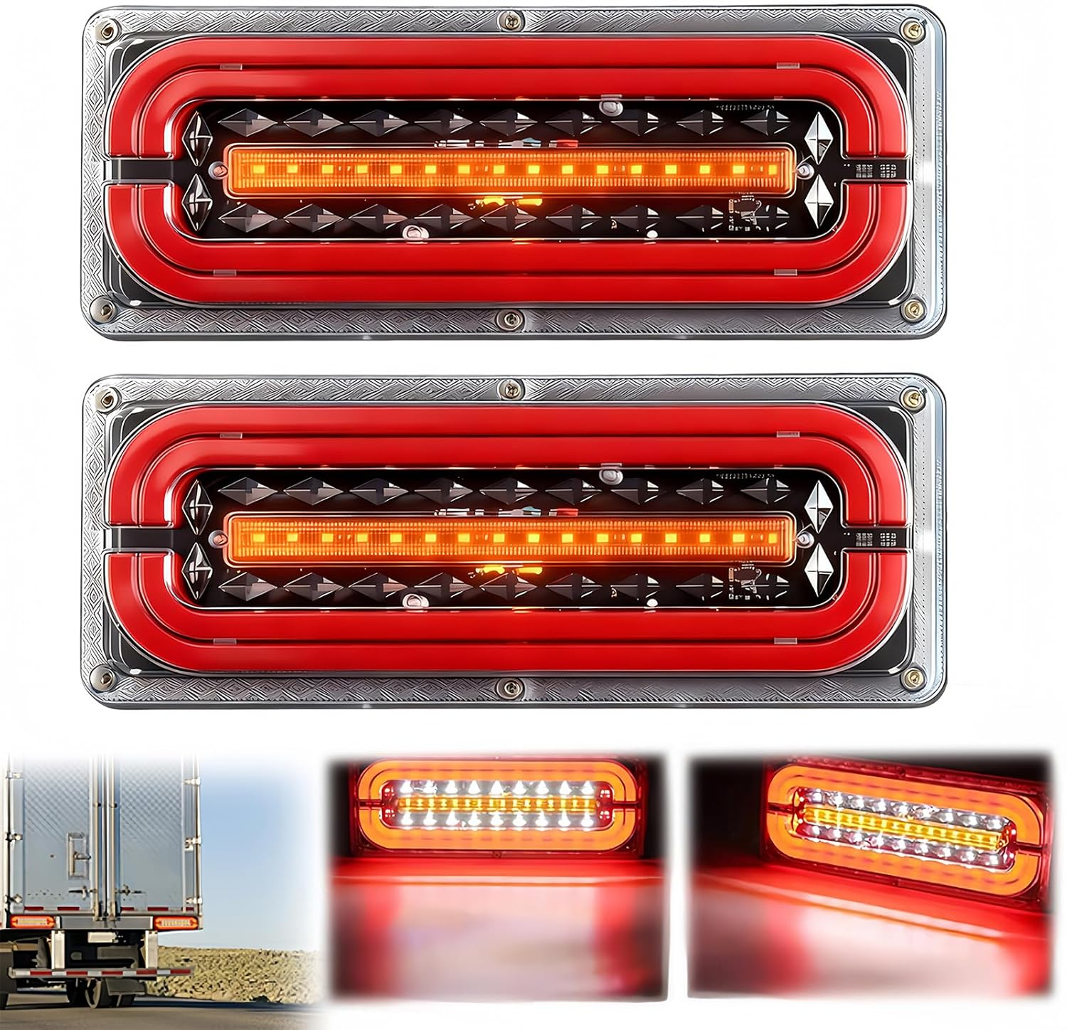 2PCS LED Trailer Tail Lights, Waterproof Truck Rear Lights with Brake & Turn Signal &ndash; Fit for 24V Lorries, Trucks, Trailers, UTV, Pickup, RV | High Visibility Trailer Lights for Aussie Roads image number 3