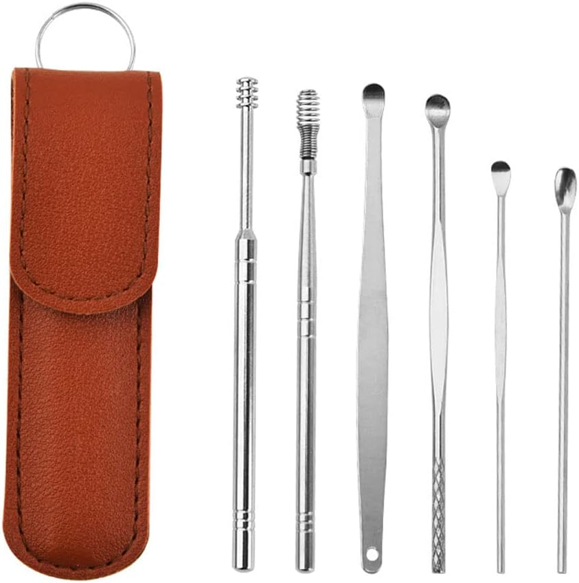 6Pcs Innovative Spring Ear Wax Cleaner Tool Set with Storage Bag for Unisex 2022