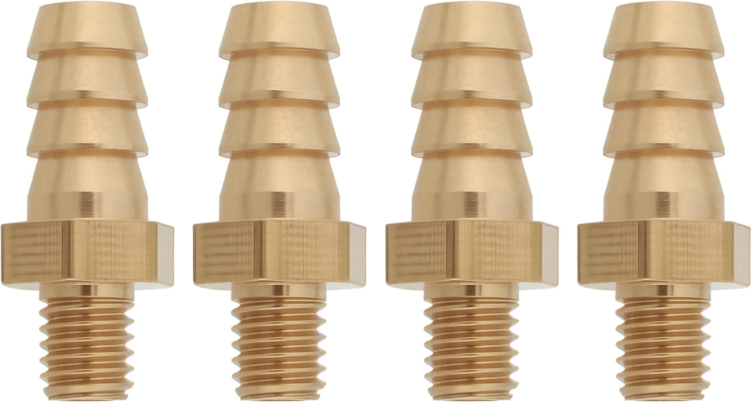 VGOL 4Pcs M5X0.8 6Mm Brass Barb Hose Tail Connector for Pond Pool Hose Pipe image number 2
