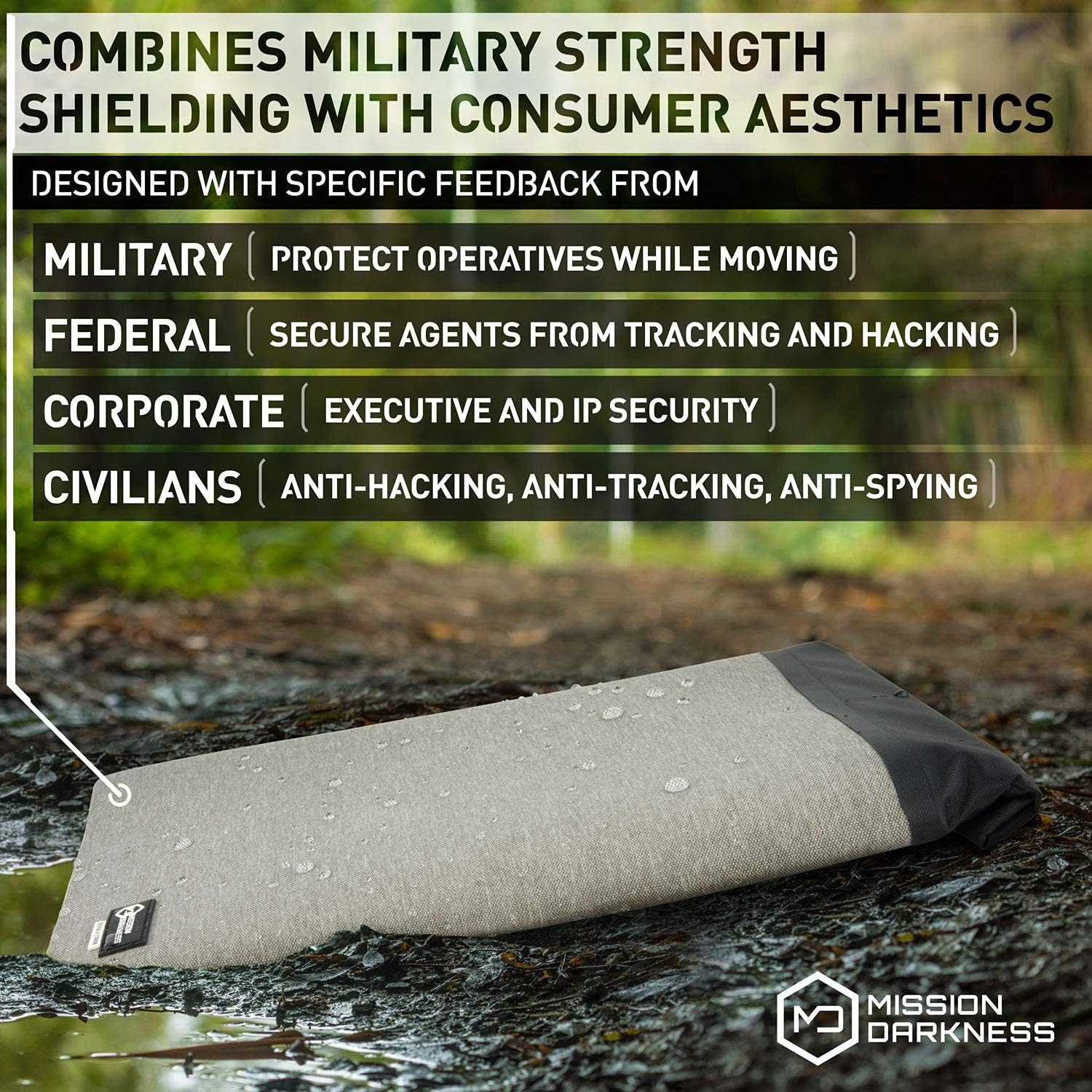 Mission Darkness Dry Shield Faraday Tablet Sleeve // Slim Waterproof Dry Bag for Tablets + RF Shielding Liner // Signal Blocking, Anti-Tracking, EMP Shield, Data Privacy, Electronic Device Security image number 4