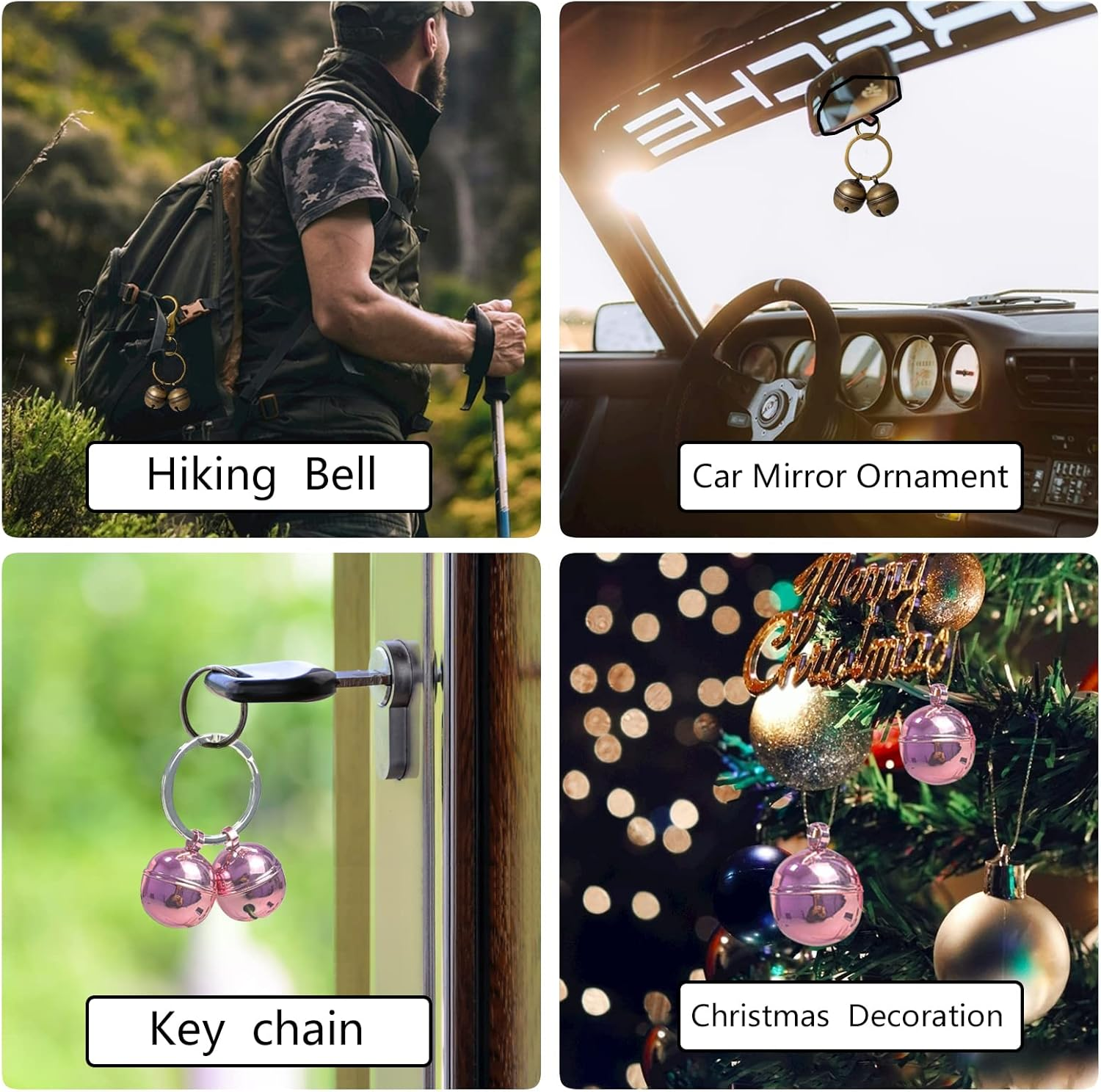 Cat & Dog Collar Bell, Pack of 2, Extra Loud Dog Bell for Pet Tracking & Saving Wildlife, Birds, Durable Iron Split Ring & Lobster Bell Clip (Bronze, 2 Piece) image number 6