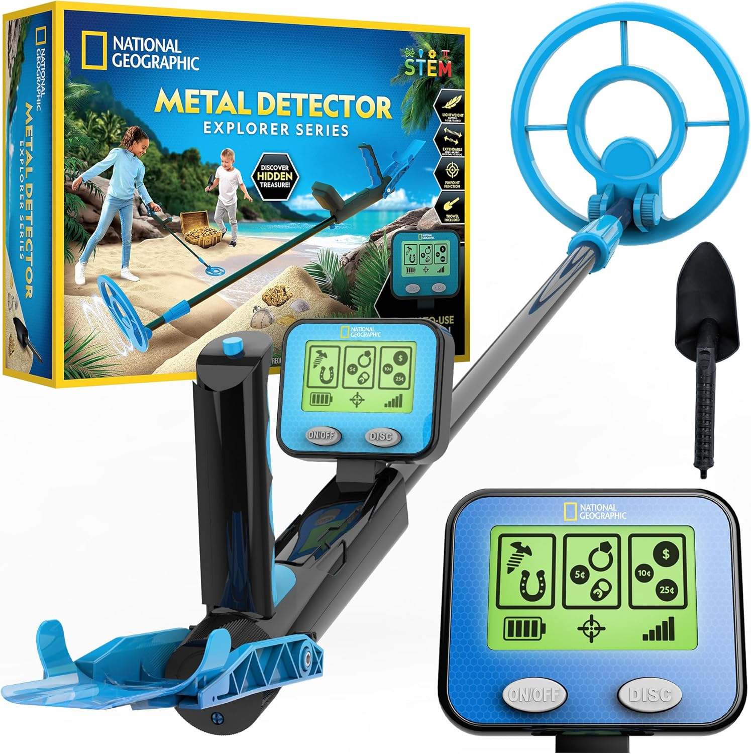 National Geographic Metal Detector for Kids - 7.4" Waterproof Metal Detector Coil, Lightweight Gold Detector with Pinpoint Function & LCD Display, Beach Metal Detector (Amazon Exclusive) image number 5