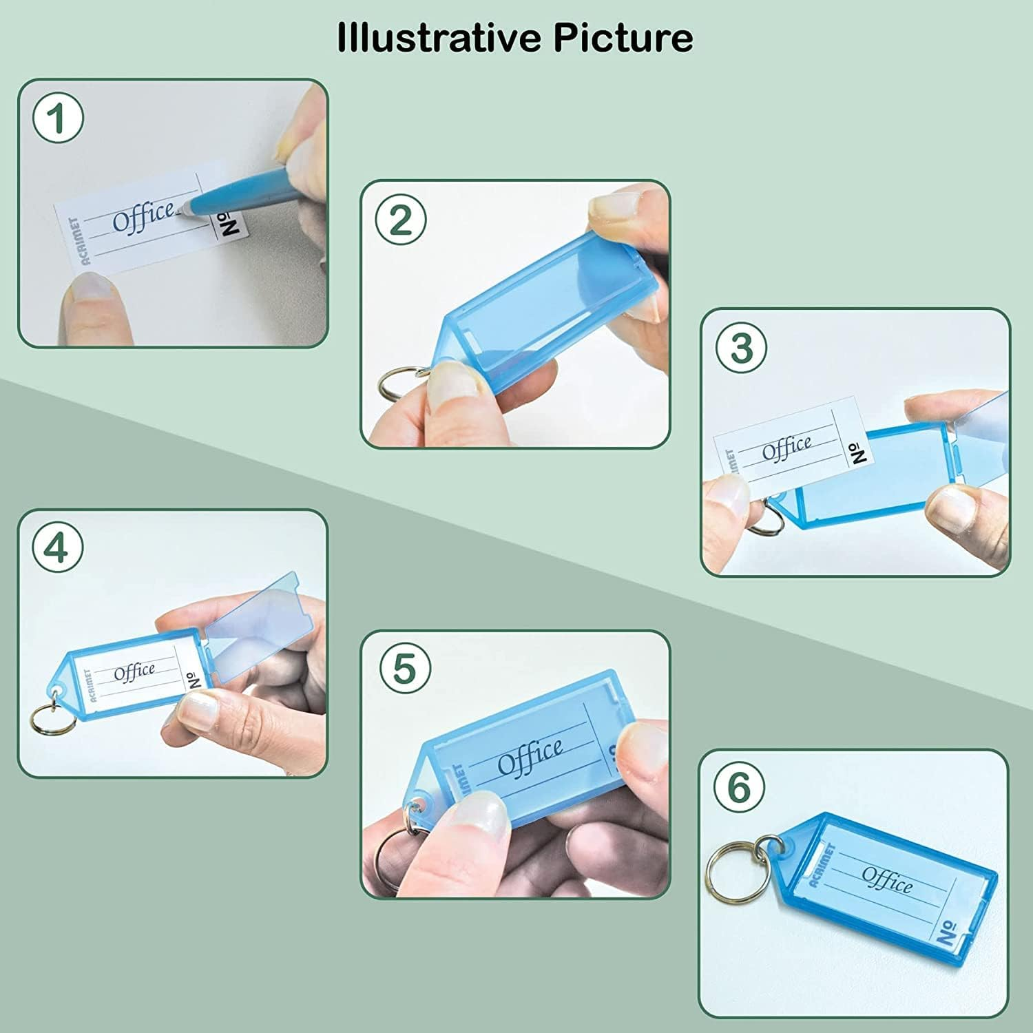 Key Tag Rack with 8 Tags,Key Tags with Holder Tags Plastic with Ring,Tough Plastic Key Tags,Plastic Wall Mounted Key Organizer with Transparent Tough Key Tag Identifiers Markers with 8 Keyring Tags image number 4