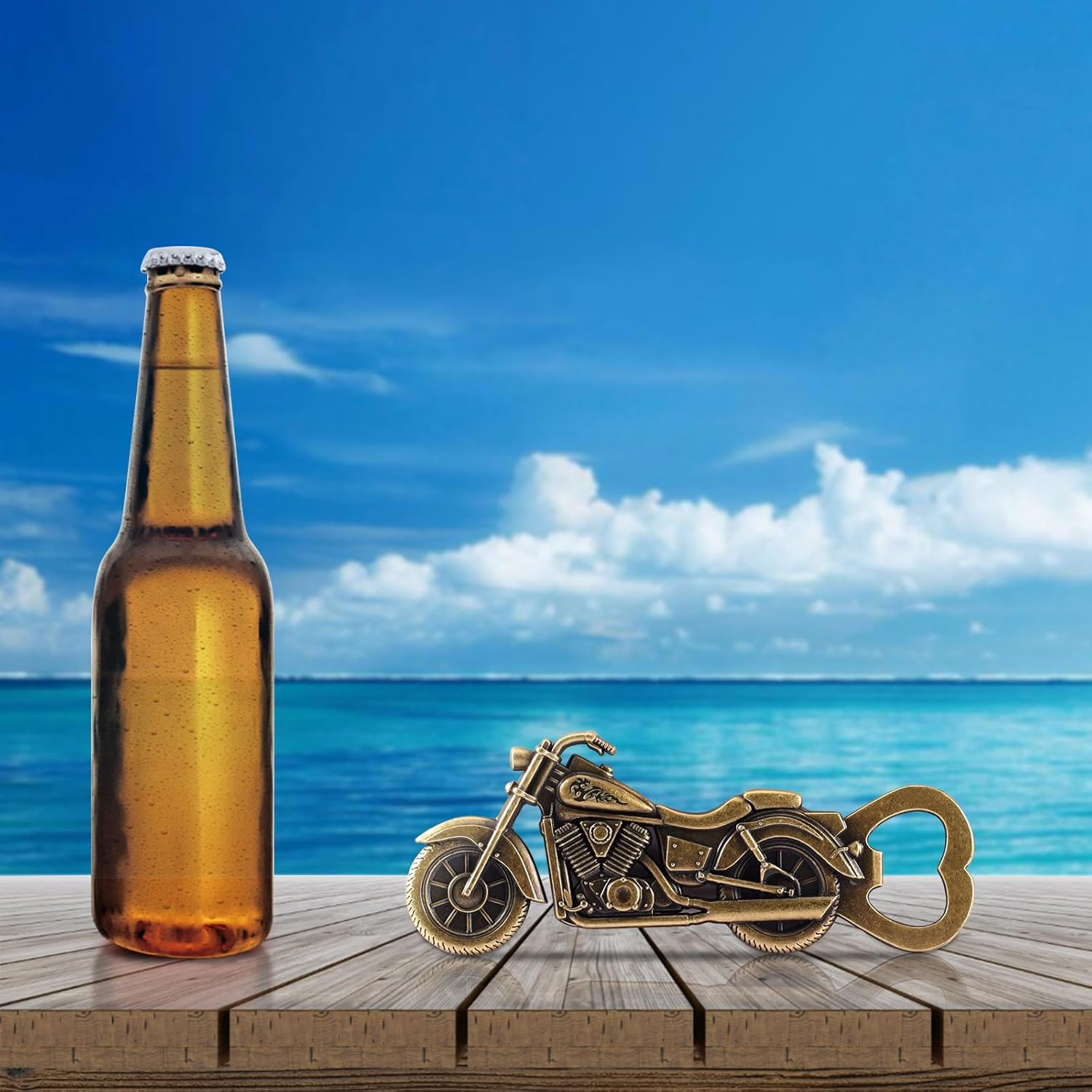 Unique Motorcycle Beer Bottle Opener， Men Vintage Motorcycle Bottle Opener, Fathers Day Gift Birthday for Him Dad Husband Grandpa Boyfriend image number 3