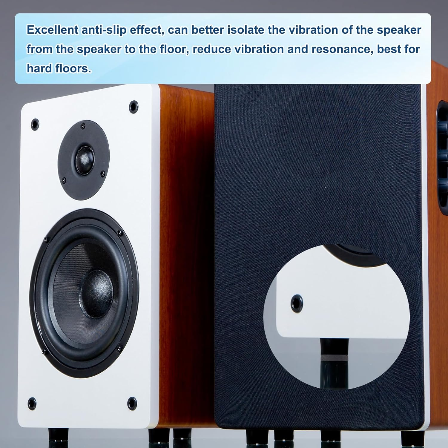 Sourcing Map 8 Pcs Speaker Isolation Feet,30Mmx7Mm Plastic Foam Shock Absorption Base Pad anti Vibration Amplifier Stand Feet Mat for Audio CD Hifi Home Theater Sound System, Gold image number 6