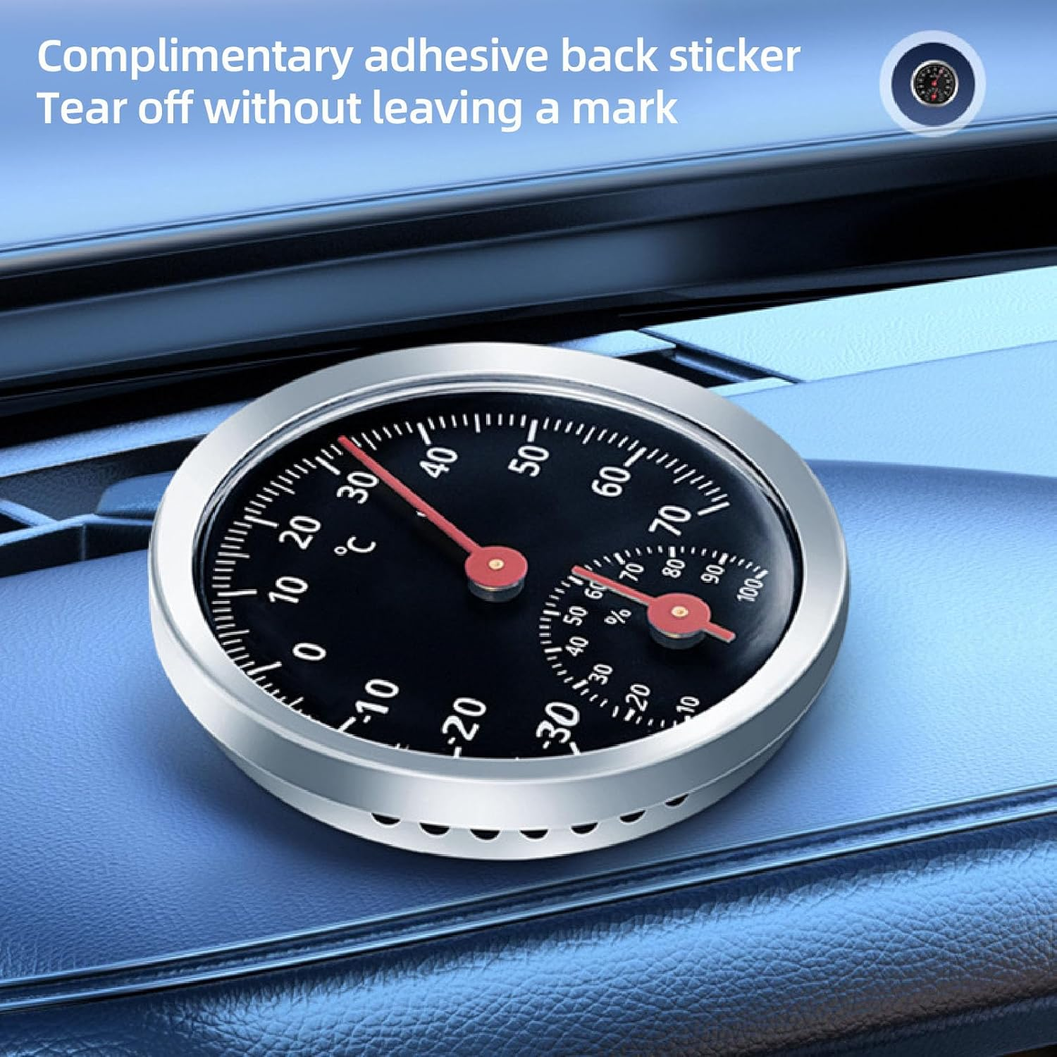 Jiawu Hygrometer -Thermometer -Auto Mechanically without a Battery Temperature Moisturizer for Use inside and Outdoor Use