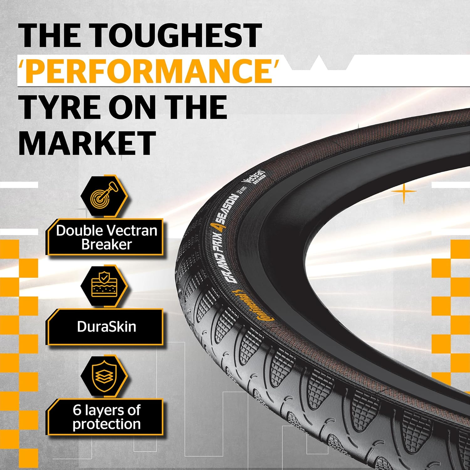 Continental 28" Road Bike Tyre Tyre Grand Prix 4-Season