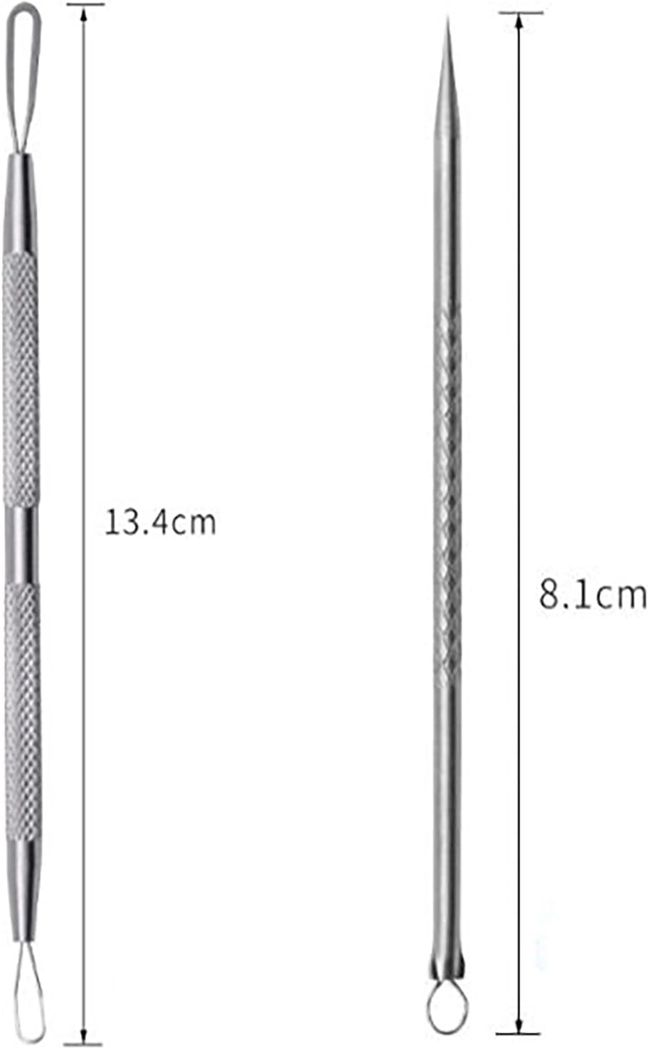 SYGELER Professional Stainless Steel Blackhead Remover Tool - Acne/Pimple Extractor Kit, Painless Blemish Removal for Face, Nose & T-Zone (2Pcs) image number 4