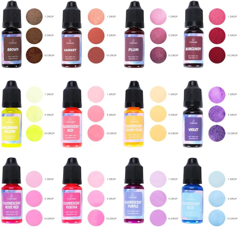 Vivva Candle Dye - 24 Colours, Highly Concentrate Liquid Dye for Soy Wax Candle Making, Candle Making Supplies, with 50Pcs Mixing Sticks, 10Ml / Bottle image number 5