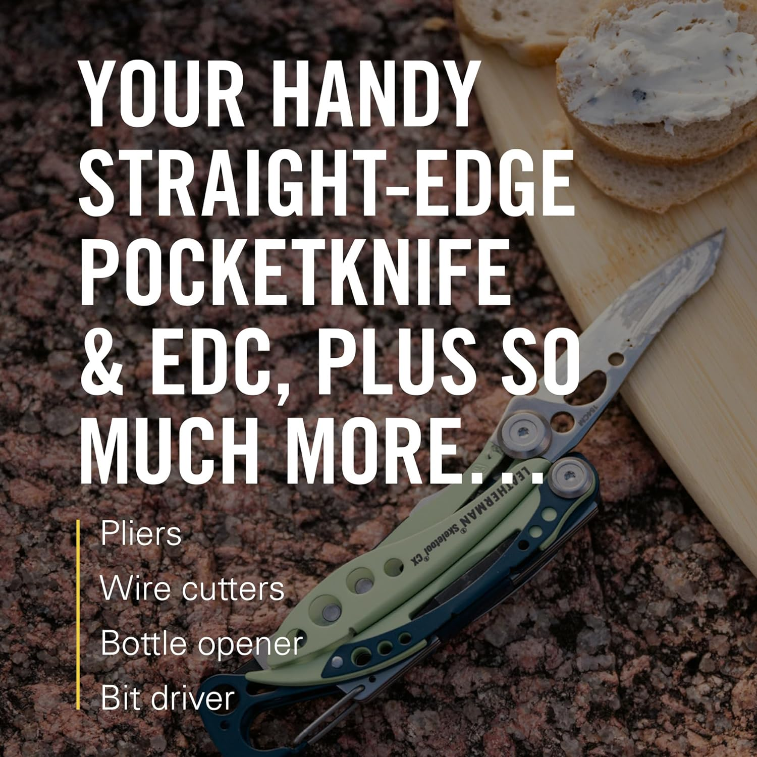 Leatherman Skeletool CX - Multi-Purpose Tool with 7 Utensils, Includes Pliers, Outdoor and Camping Wire Cutters, Stainless Steel, Paradise image number 2