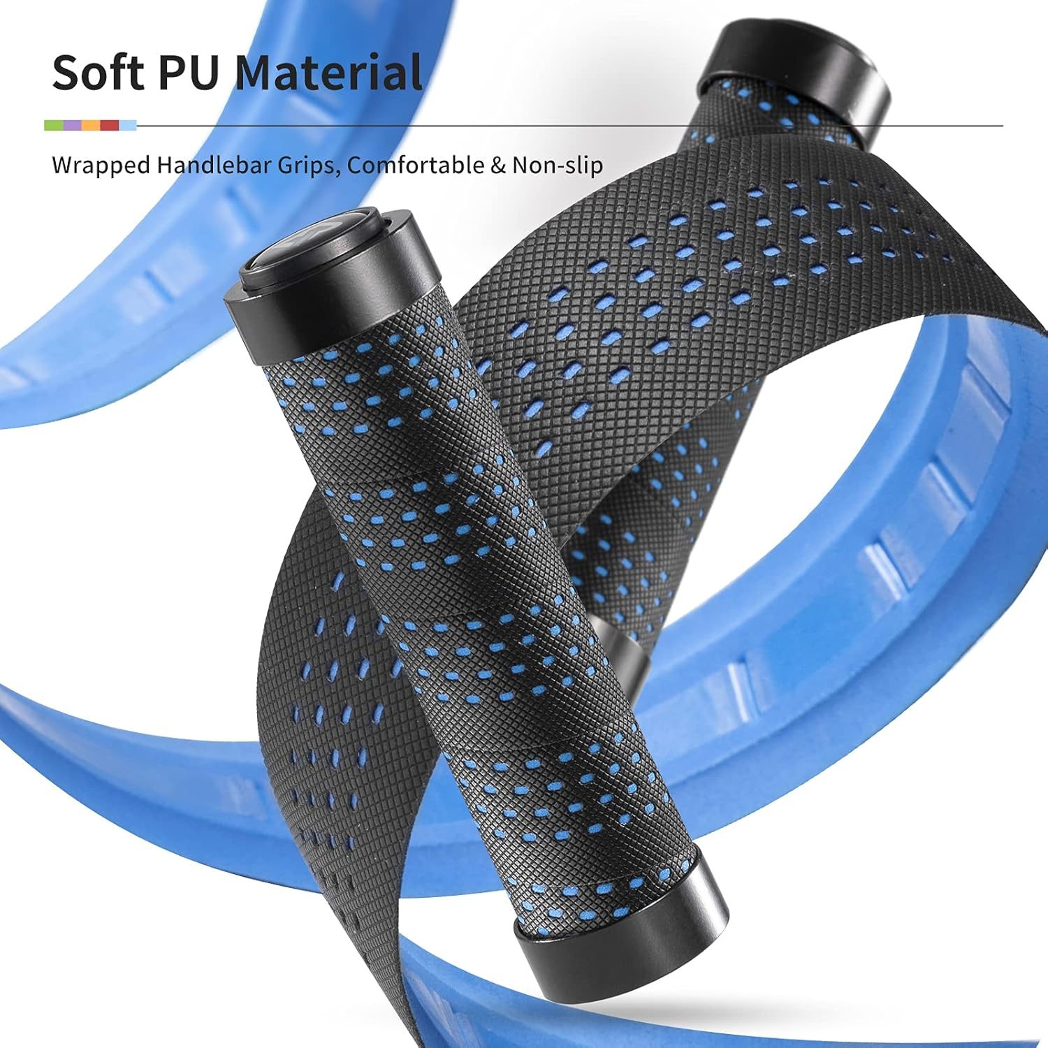 ROCKBROS Bike Handle Grips Non-Slip Bike Grips Double Lock-On Bicycle Handlebar Grips for BMX, MTB, Scooters, Folding Bikes 22.2Mm