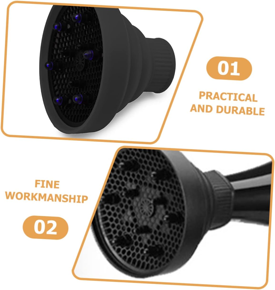 BATHVEVE Silicone Windshield Cover Hair Dryer Diffuser Attachment Hair Diffuser For image number 2