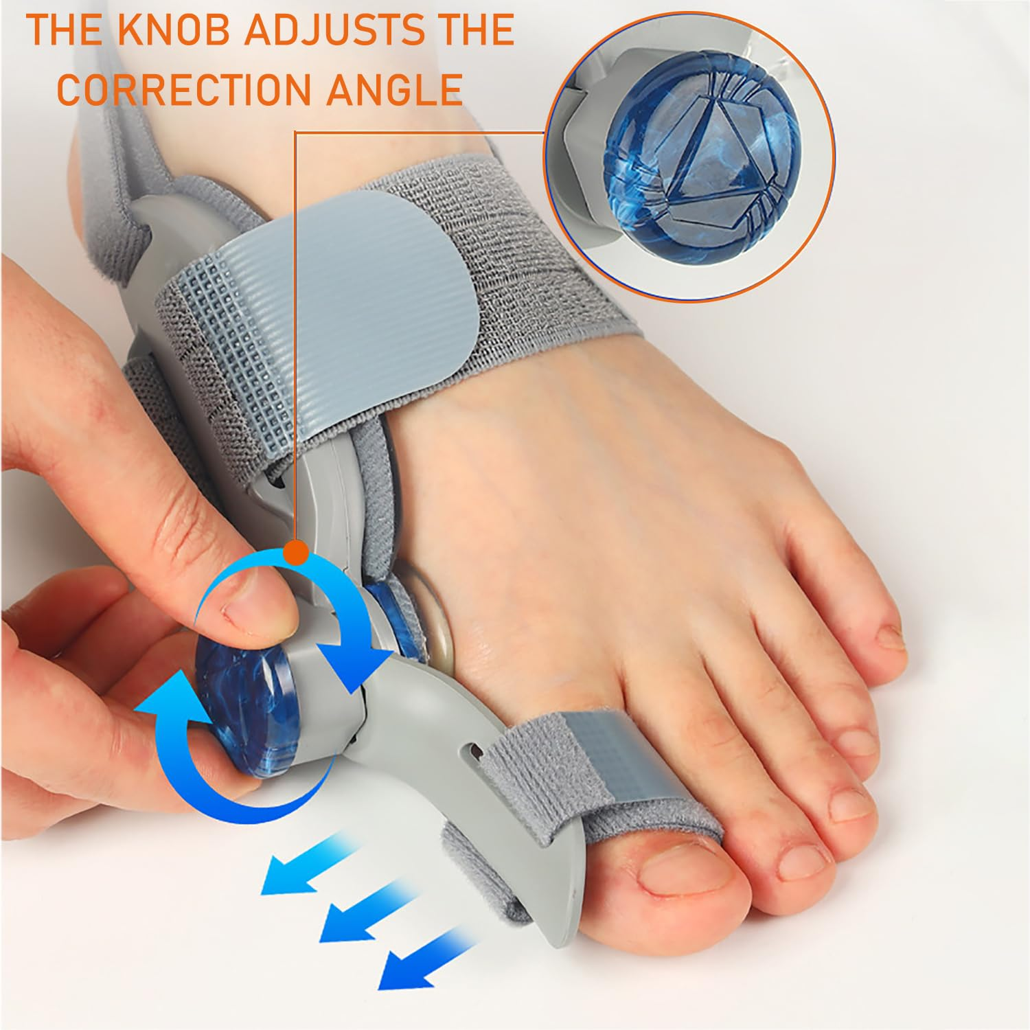 Bunion Correctors for Men and Women, Adjustable Knob Toe Straightener, for Bunion and Big Toe Pain Relief, Adjustable Bunion Splints (Gray) image number 1