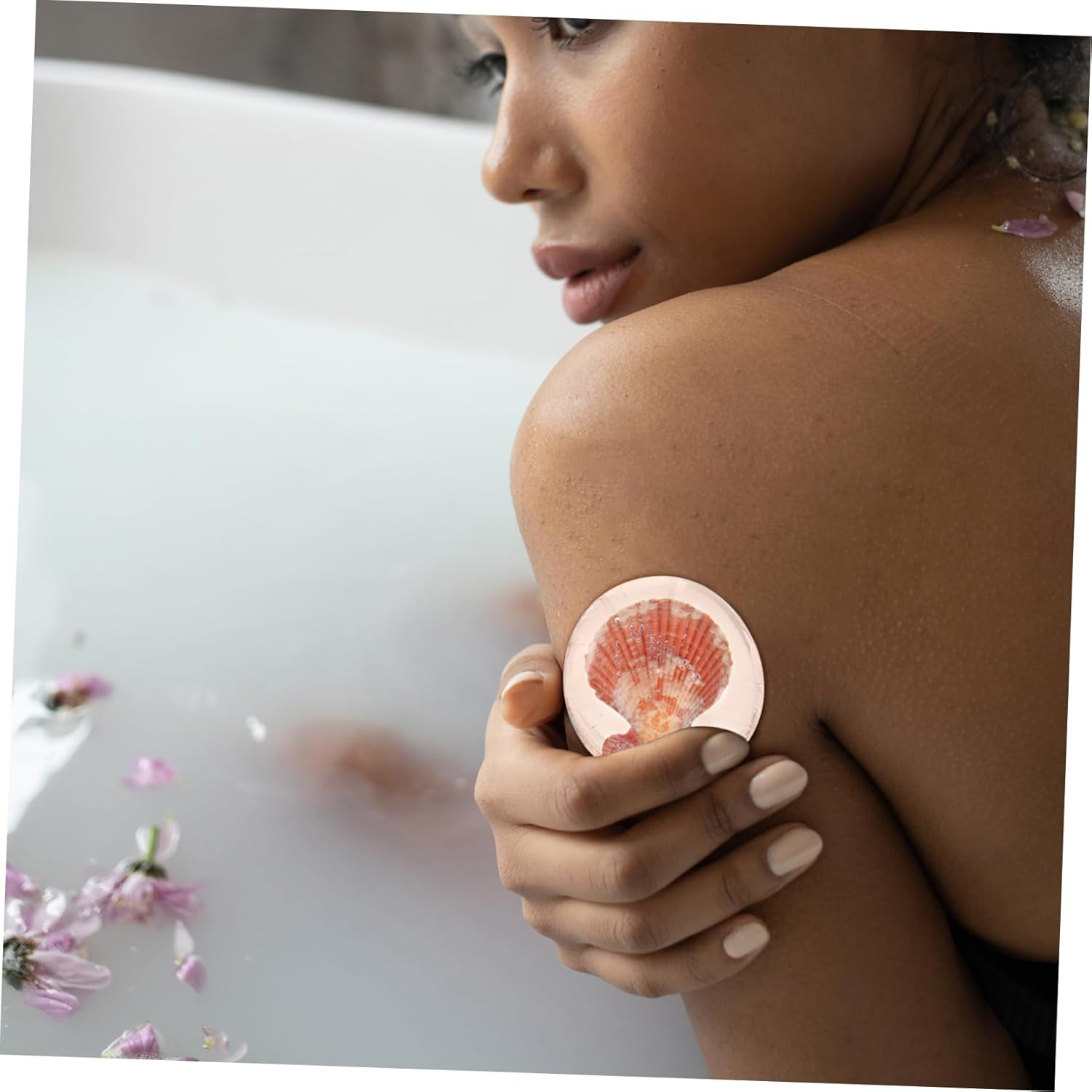 Healeved 1Pc Hydrating Acid Soap Moisturizing Acid Cleanser Essential Oil Jelly Shell Design for Deep Cleansing Travel-Friendly Face Washing Soap - Light Brown image number 5