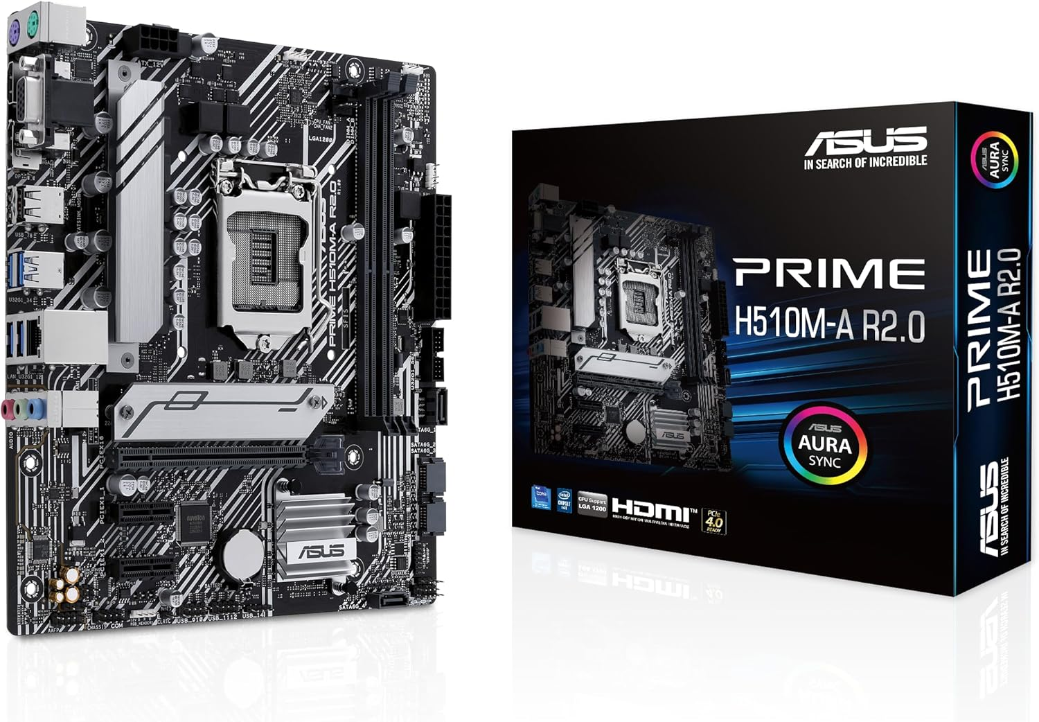 ASUS Prime H510M-A R2.0 Motherboard Socket Intel LGA1200 (Intel H470 Chipset, Matx, DDR4, USB 3.2 Gen 1, M.2, 1GB Ethernet, Aura Sync) image number 5