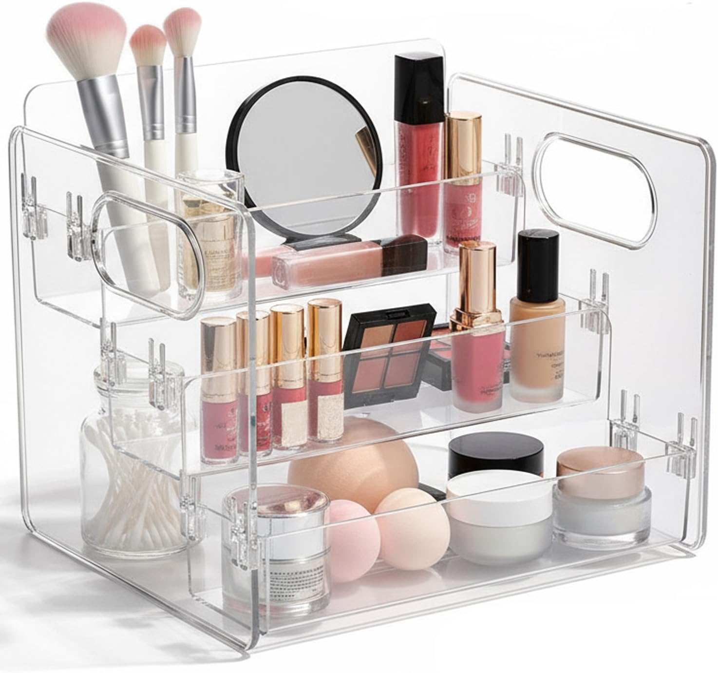 Transparent Cosmetics Storage Rack, Cosmetics Storage Display Cabinet, Suitable for Brush, Lipstick, Face Cream and Other Beauty Products Storage Solutions, Bathroom Washing Storage，Kitchen Storage image number 5