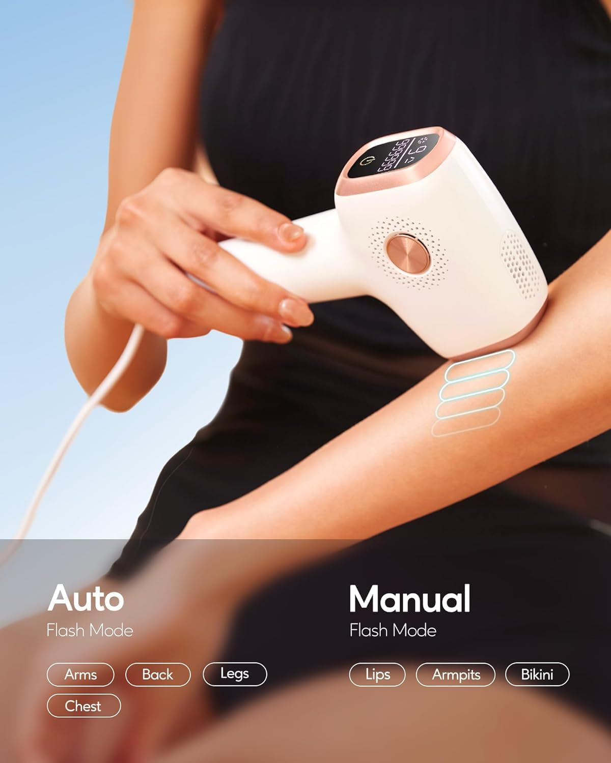 MINYII Laser Hair Removal with Ice Cooling Care Function for Women Permanent,999,999 Flashes Painless IPL Hair Remover, Hair Removal Device for Armpits Legs Arms Bikini Line (White) image number 3