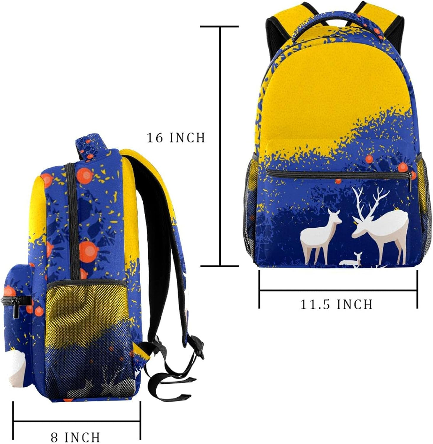 Nativity Deer Christmas Background Backpack Students Shoulder Bags Travel Bag College School Tote Backpacks image number 1