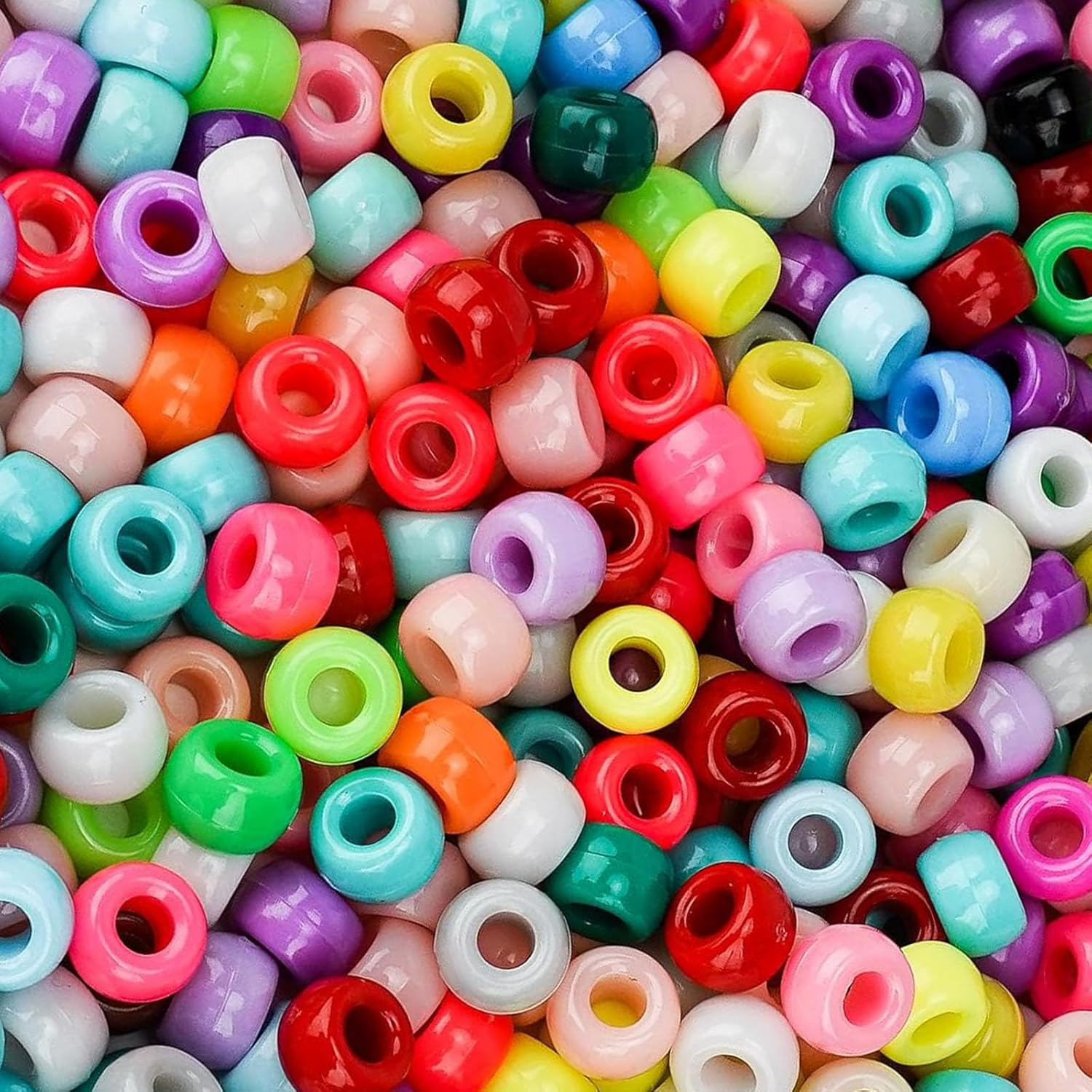 1000Pcs Glow in the Dark Pony Beads Bracelet 9Mm Plastic Barrel Pony Beads for Necklace,Hair Beads for Braids,Key Chain,Jewelry Making (Night Glow)