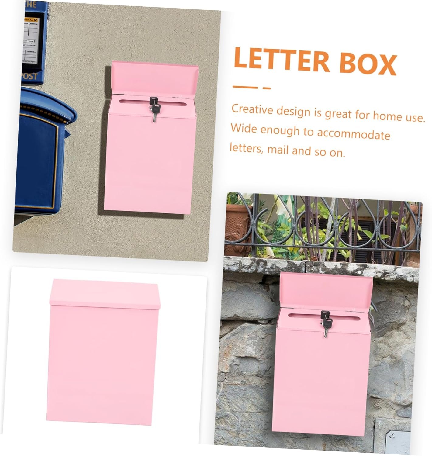 Convenient Drop Box Multi-Function Drop Box with Lock for Home or Companies - Pink image number 3