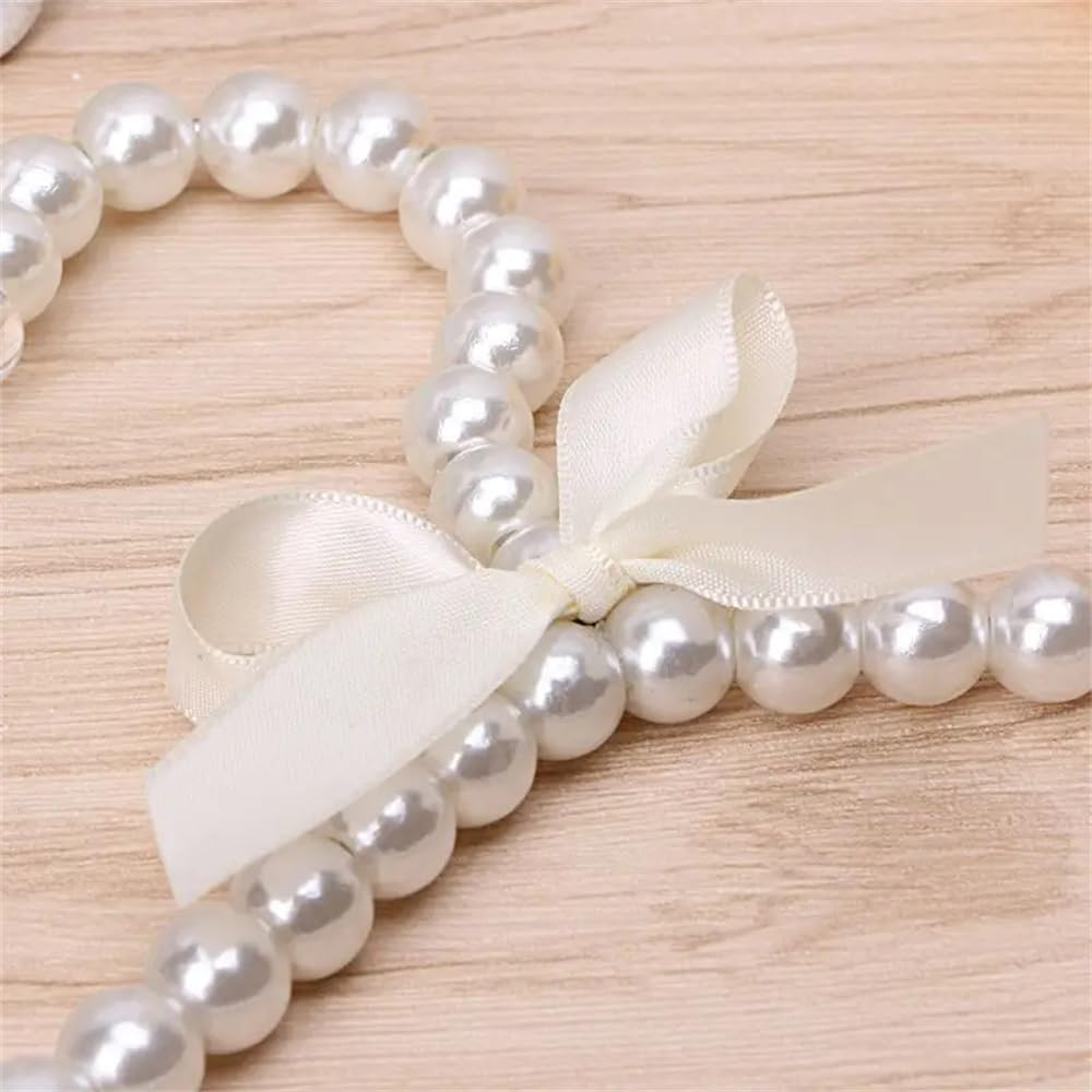 3 Pack Small Pearl Beads Metal Elegant Clothes Hangers for Kids Children Pet Dog (White) image number 3