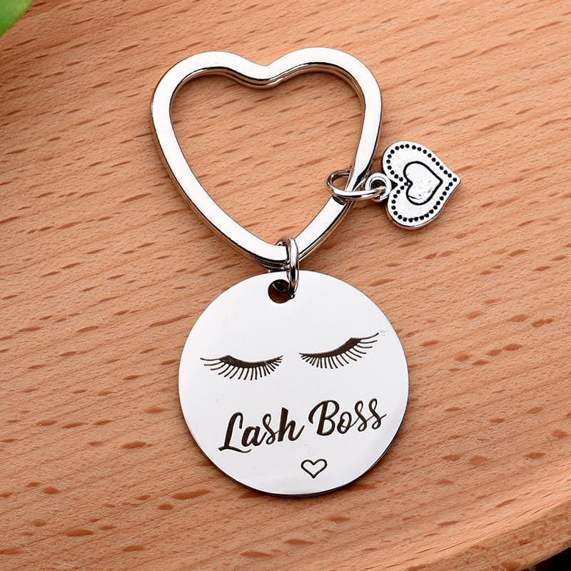 Lash Technician Gifts for Eyelash Tech Makeup Birthday Presents for Women Beautician Lash Boss Keychain for Women Eyelash Technician Lashes Artist Gifts for Esthetician Eyelashes Gift Makeup Bag Charm image number 3