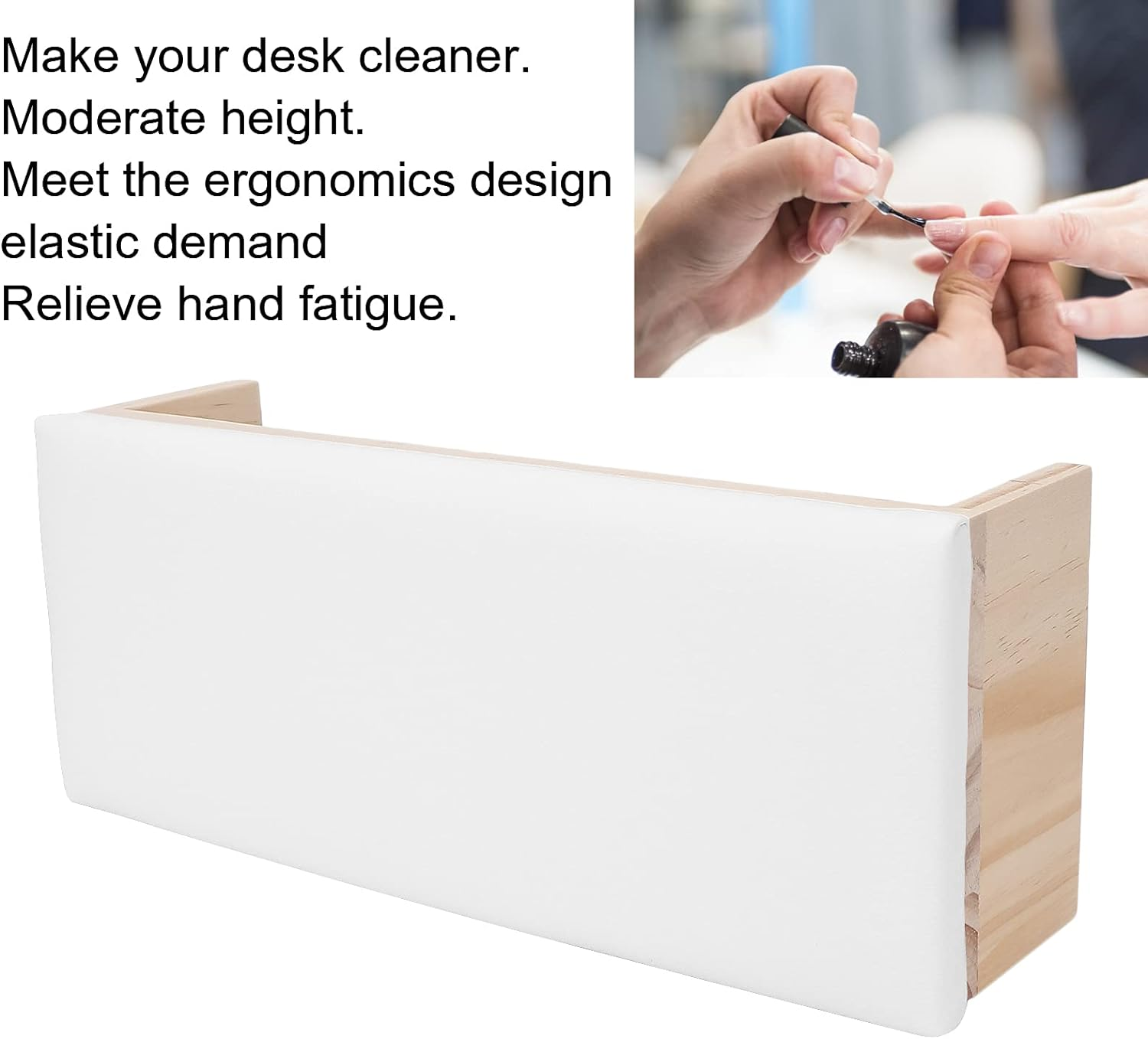 Nail Arm Rest, Nail Arm Rest Cushion Soft Log for Nail Technician Use for Home DIY for Nails Art Salon(White) image number 3