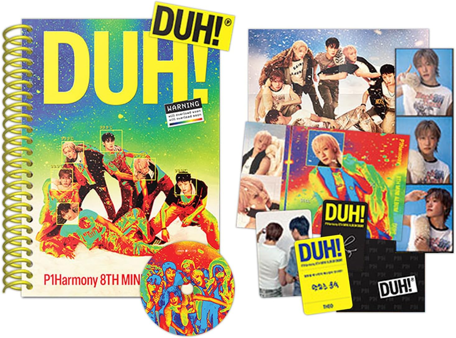 P1Harmony - 8Th Mini Album [DUH!] (U Ver.) Photobook + CD-R + Folded Poster + Frame Photo + Sticker + Unit Photo Card + 3 Extra Photocards image number 1
