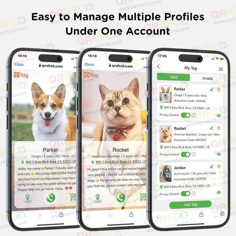 Durable QR Code Pet Dog ID Tag &ndash; Anti-Loss & Editable Pet Information (Black) - Blue image number 2