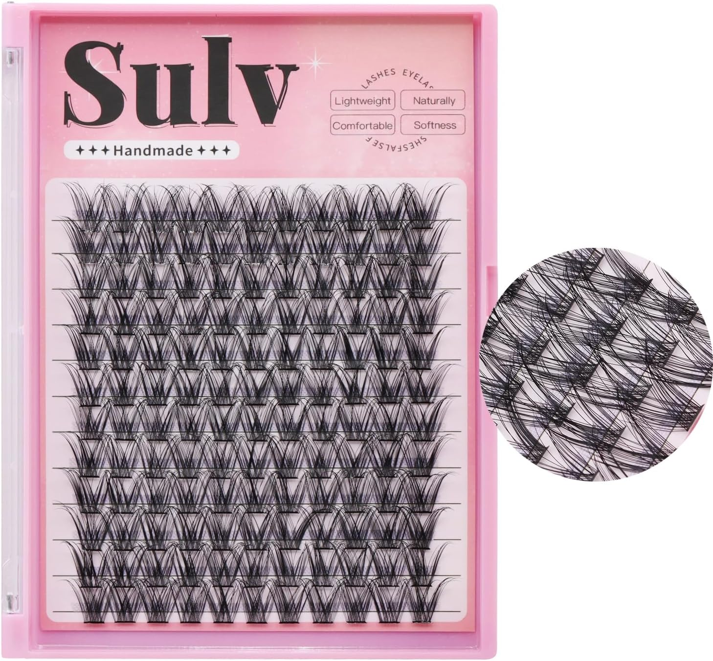 SULV False Eyelash Cluster Black Lashes 8-20Mm Mixed Large Tray D Curl Lashes Extensiond Lashes Wispy Lashes Extensions Lash Clusters (D#-Black-18Mm)