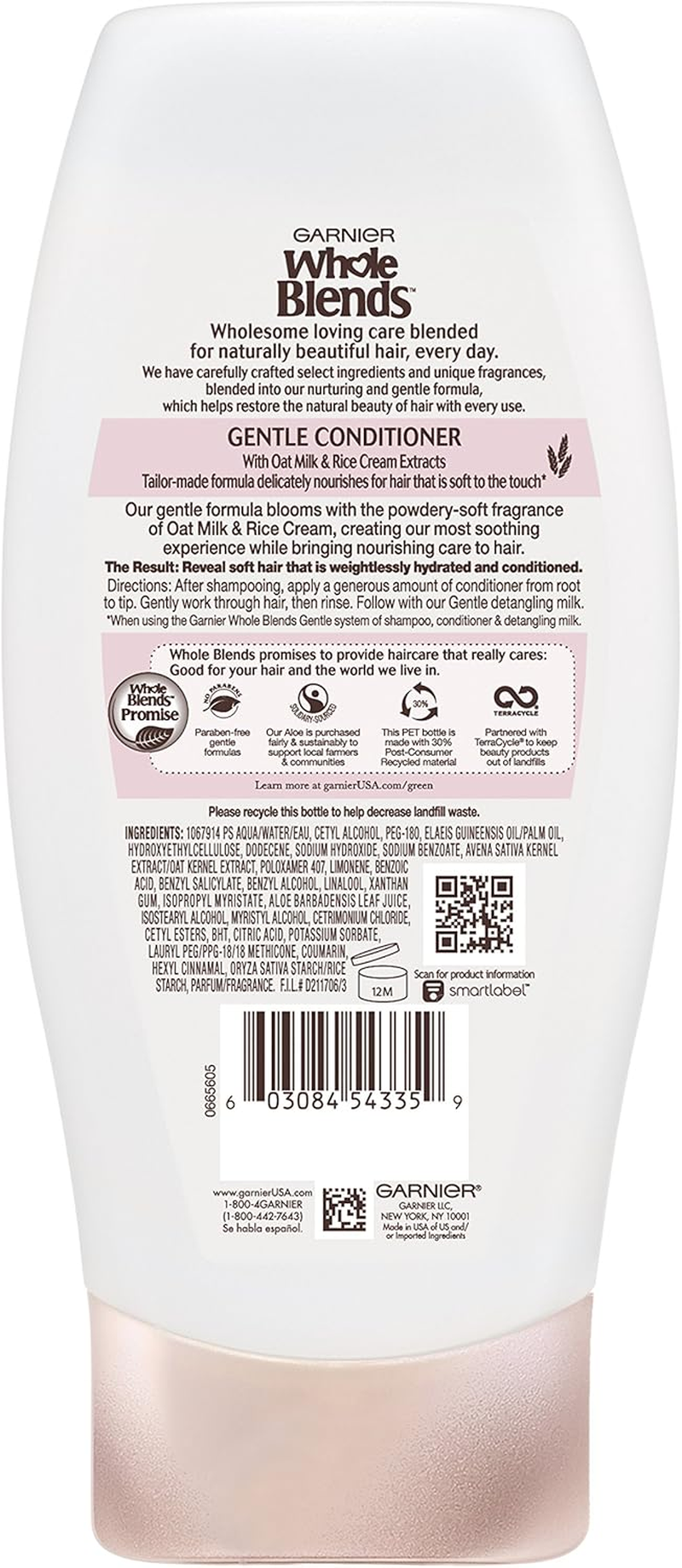 Garnier Whole Blends - Oat Delicacy - with Natural Extracts - Gentle Shampoo & Conditioner Set - Net Wt. 12.5 FL OZ (370 Ml) per Bottle - One Set image number 2