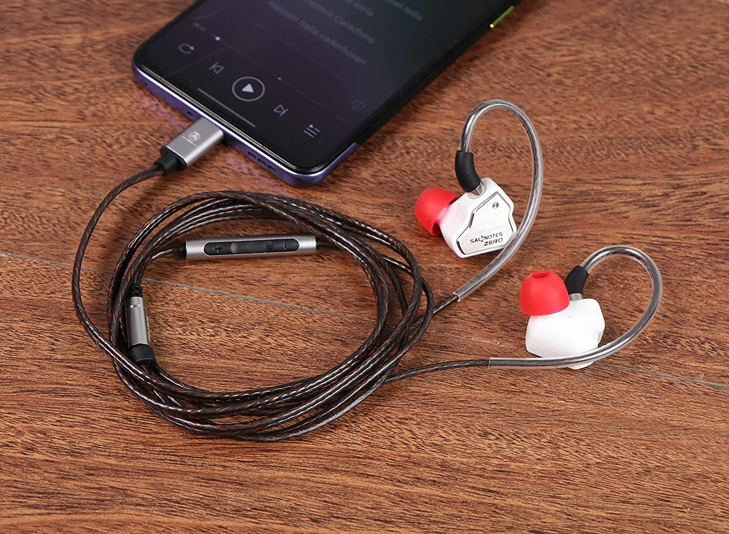 Linsoul 7Hz Salnotes Zero Hifi 10Mm Dynamic Driver In-Ear Earphone Microphone IEM with Metal Composite Diaphragm Stainless Steel Faceplate Detachable 2Pin OFC Cable (White, with Mic, Type C) image number 3