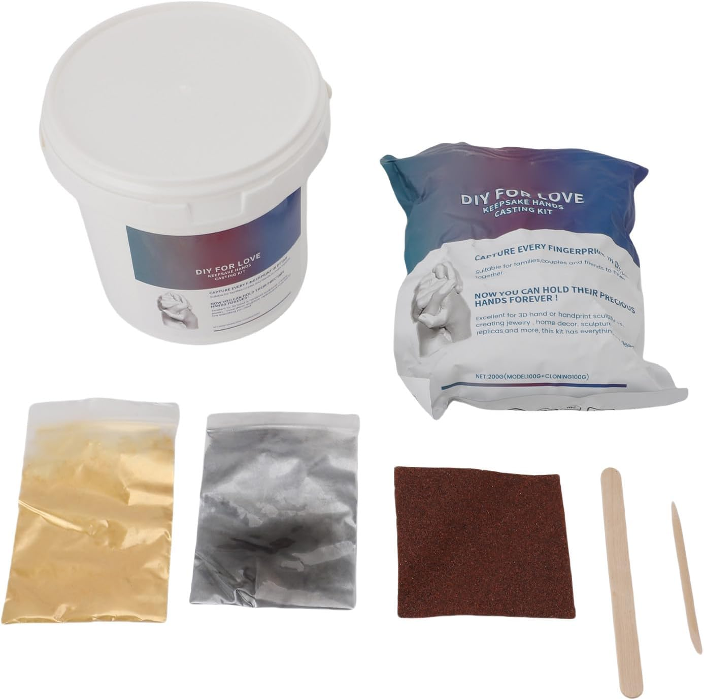 All in One Hand Mold Kit Powder with Wood Mixing Rods Strengthen Creativity Create Lasting Memories for DIY Projects Gifts image number 1