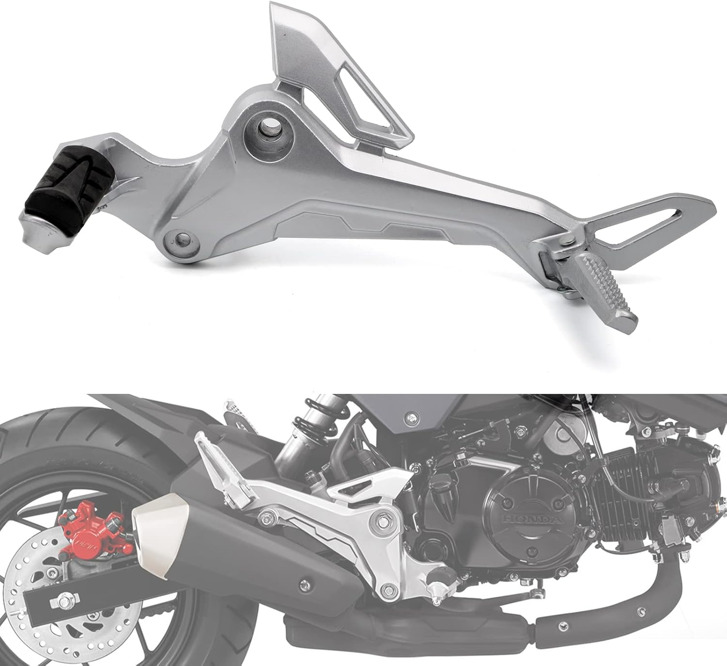 Minho Motorcycle Right Side Footpegs Pedal Footrest Assembly Fit for Honda Grom Msx125 SF 2016-2020 Parts image number 5