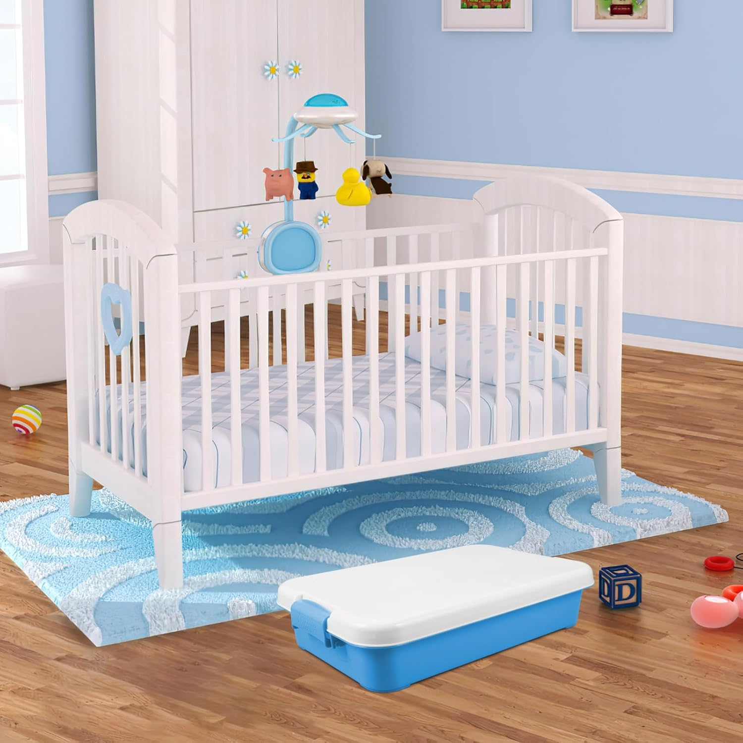 ERINGOGO Portable Boys and Girls Sandbox with Lid Storage Box Large Plastic Sand Tray Outdoor Toy for Boys Girls