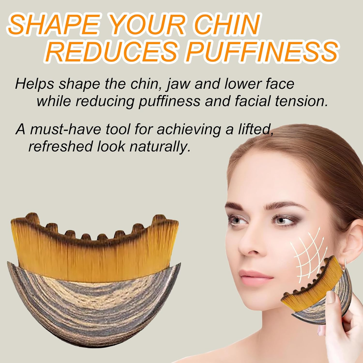 1PCS Lymphatic Contour Face Brush for Lymphatic Drainage & Facial Sculpting &ndash; Ergonomic Dry Face Massager for Jawline & Face, Helps Reduce Puffiness & Boost Skin Glow image number 5