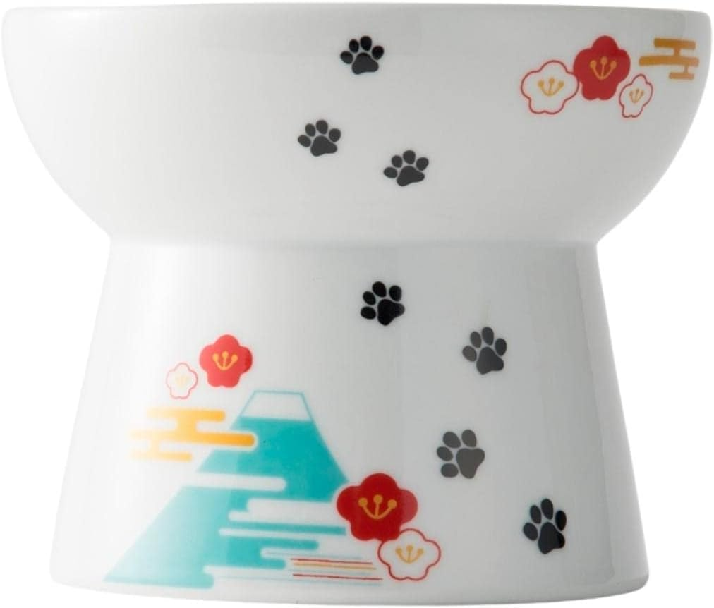 Necoichi Raised Stress Free Cat Food Bowl, Elevated, Backflow Prevention, Dishwasher and Microwave Safe, No.1 Seller in Japan! (Fuji Limited Edition, Large) image number 1