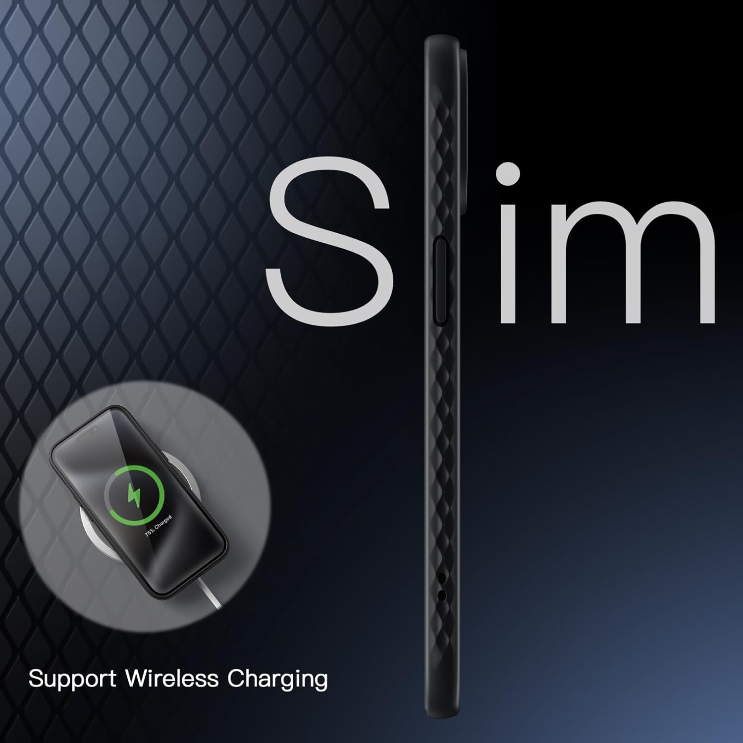 Jetech Grip Case for Iphone 15 Pro Max 6.7-Inch, Soft TPU Slim Fit Protective Phone Cover with Camera Lens Full Protection, Shockproof (Black Titanium) image number 4