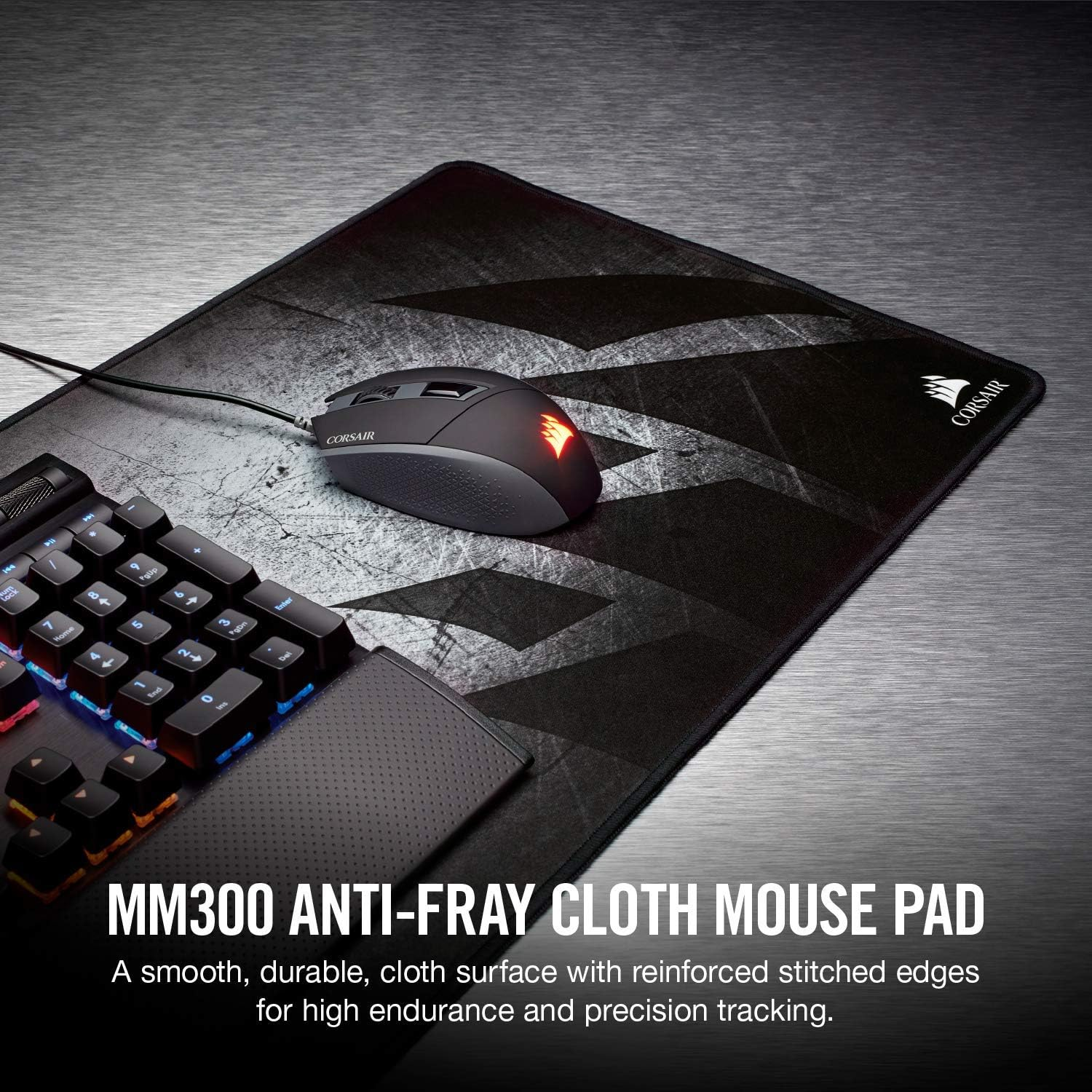 Corsair CH-9000108-WW MM300- Anti-Fray Cloth Gaming Mouse Pad- High-Performance Mouse Pad Optimized for Gaming Sensors- Designed for Maximum Control- Extended ,Multi Color image number 3