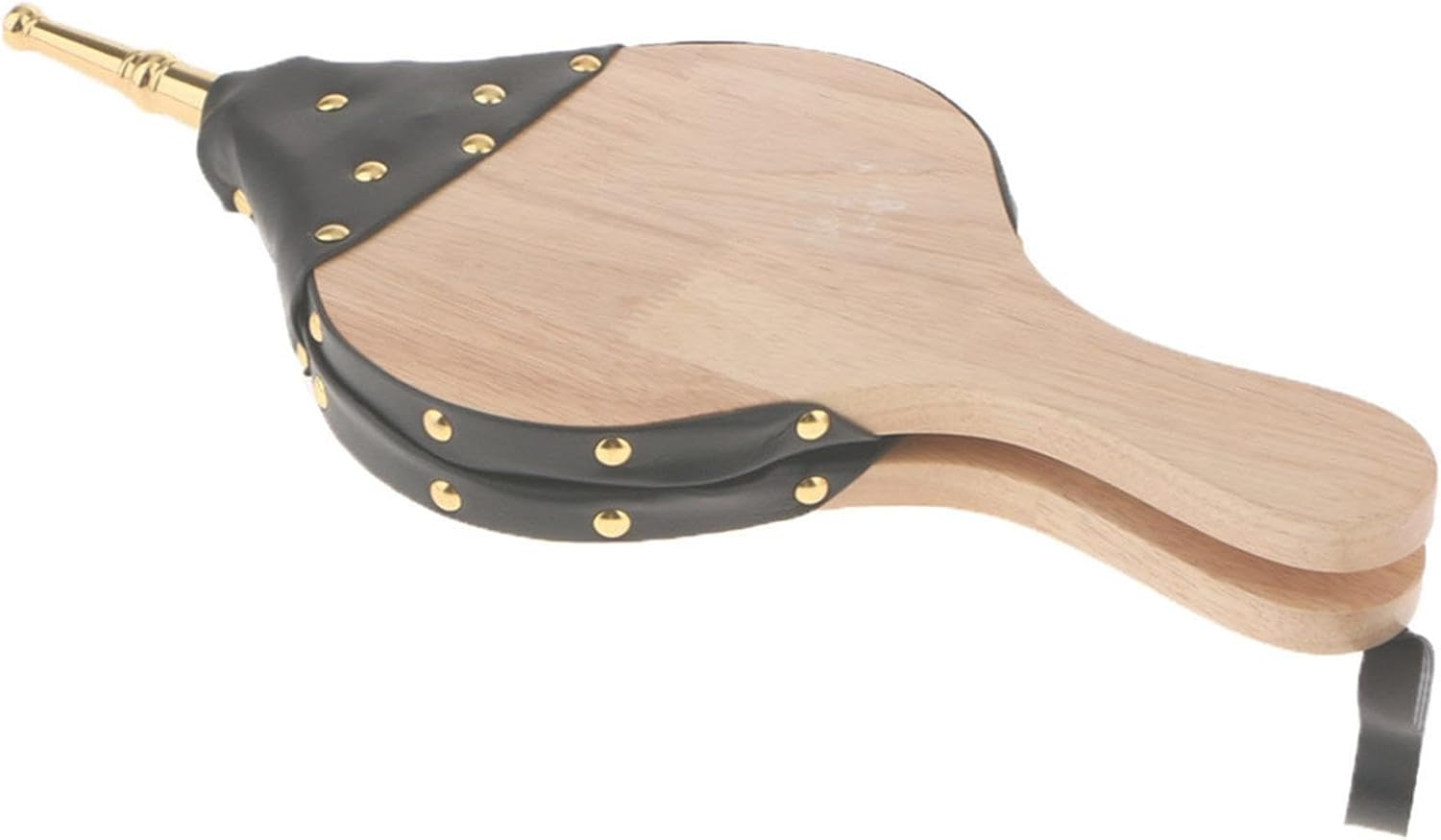 Fire Blower, Air Blowing Nozzle - Sustainable Solid Wood Leather Manual Grill Manual Hinge for Barbecue Barbecue, Made of Metal Chips and Imitation Leather, so It Is Not Only Practical, but Also Has A