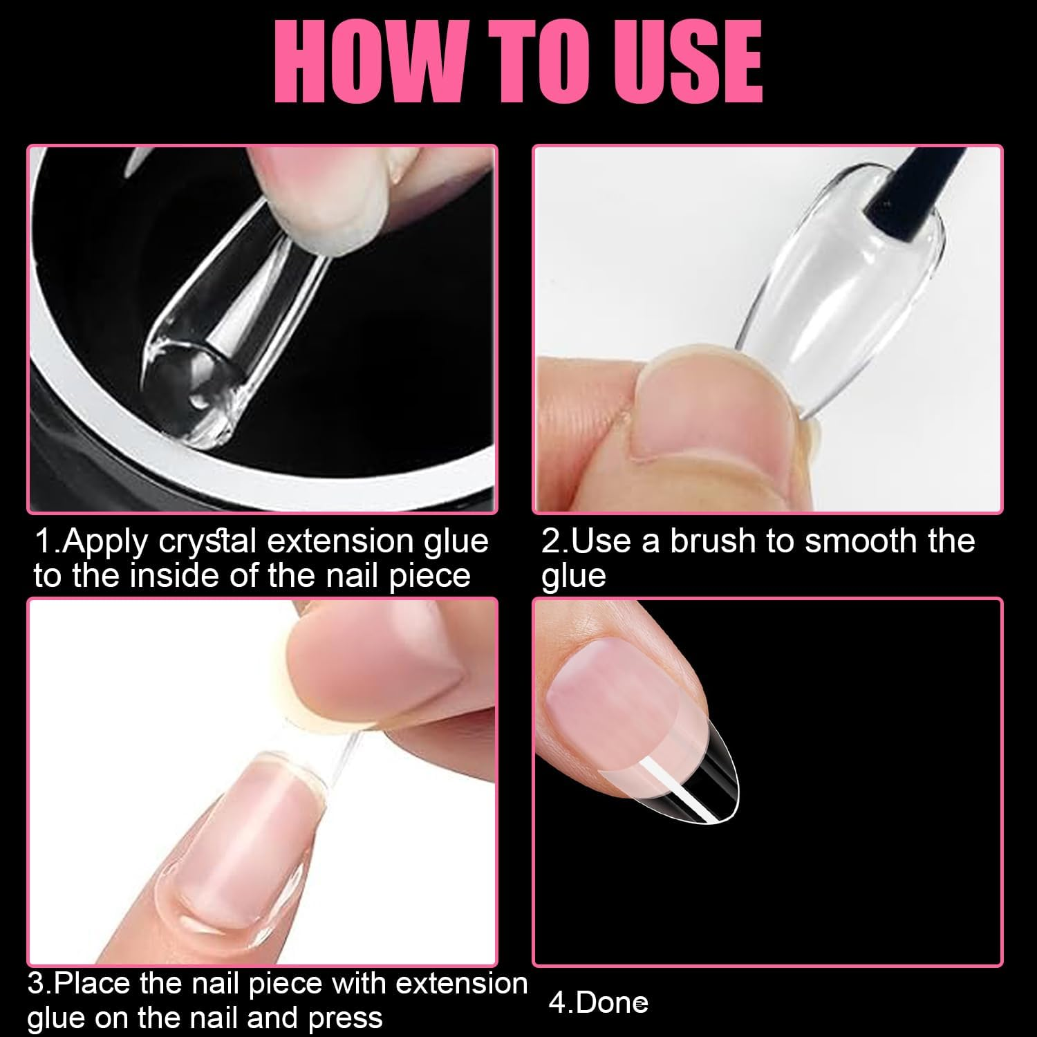 240 Pcs Extra Short Half Cover Almond & Tapered Square Nail Tips, 12 Sizes Soft Acrylic Nail Extension Tips with Box for Manicure Art Home DIY Salon image number 4