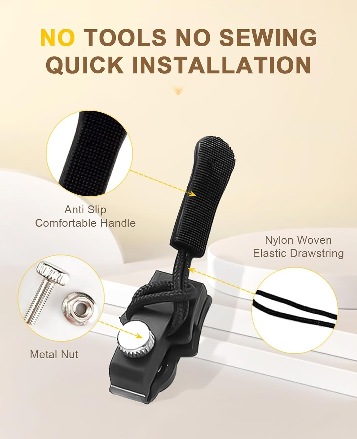 SUBORAWOS Zipper Repair Kit 21 Pcs Universal Set - Mixed Sizes Zipper Pull Replacements for Bags, Jackets, Clothing, Shoes, and Boots image number 1